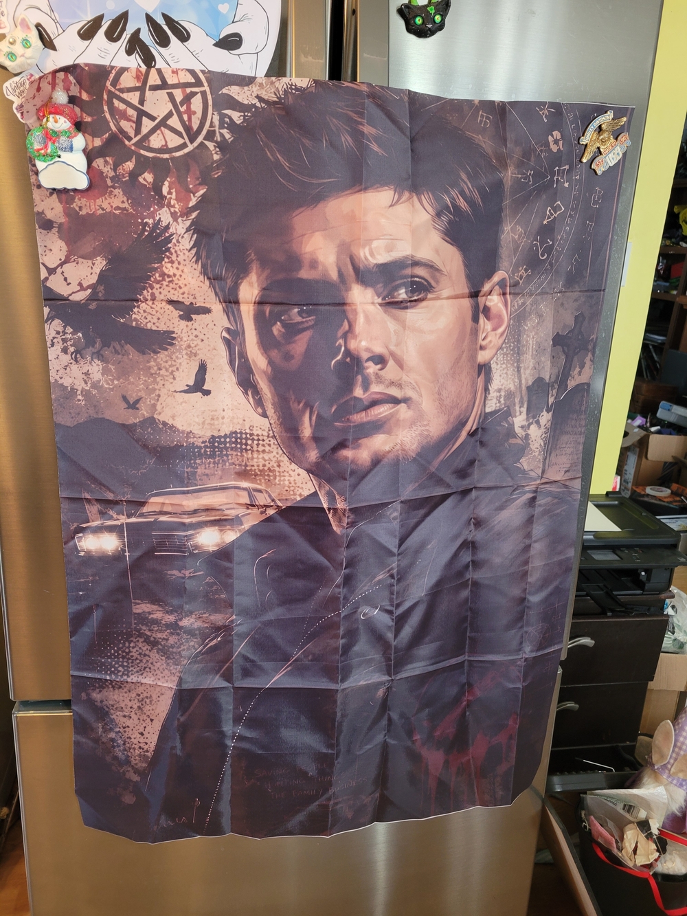 🧋NEW🧋Moody Brown & Black Portrait Tapestry - Supernatural Inspired Wall Art